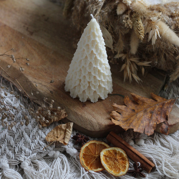 Kerze Weihnachten "Tannenbaum Blätter"