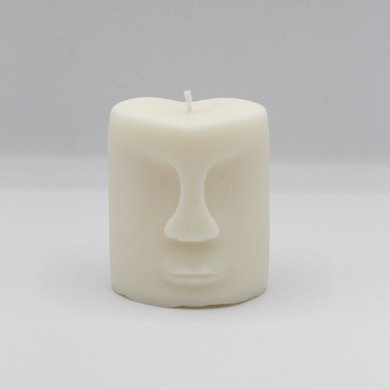 Kerze ; Gesicht ; „Moai Kopf“ klein